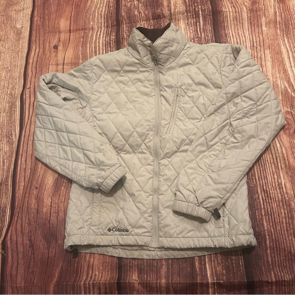 Women’s Columbia Interchange Quilted Tan Brown Jacket Medium